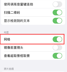 比如苹果手机维修网点分享iPhone如何开启九宫格构图功能 